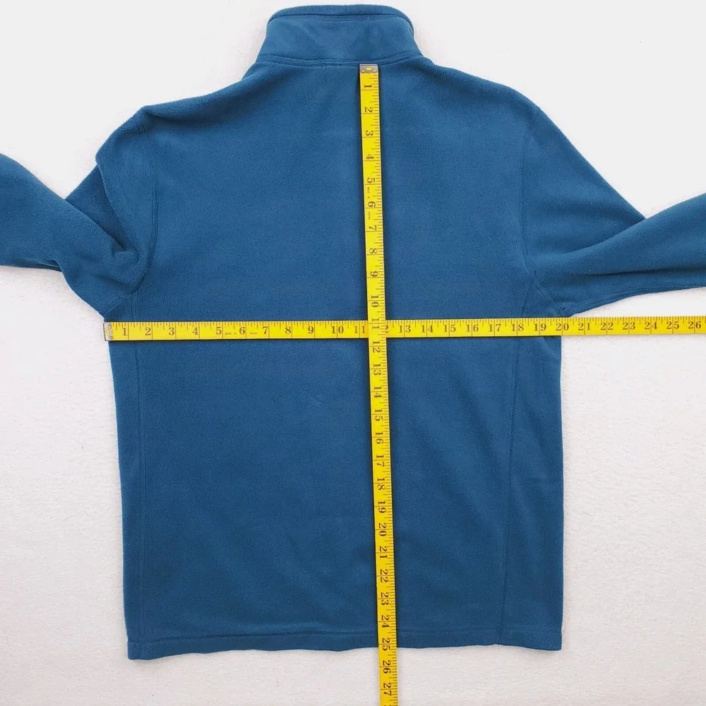 North Face Jacket Mens Small Blue Fleece Pullover Half Zip Lightweight Outdoor